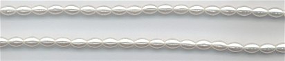 op-005 4x6 mm White Oval Pearl (100)