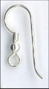 90-1180-30 Sterling Silver Earwire bead and coil (pkg 2)
