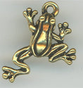94-2123-26  Tierracast  Leap Frog Charm Antique Gold (pkg 1) Height: 19.5mm Width: 14.75mm Loop ID: 1.25mm