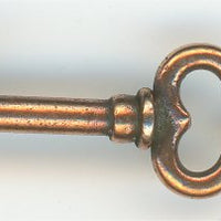 94-2270-18  Tierracast  Key Charm Antique Copper (pkg 1) Height: 22mm Width: 8.75mm Loop ID: 2mm