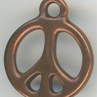 94-2294-18  Tierracast  Peace Symbol Charm Antique Copper (pkg 1) Height: 18.75mm Width: 15.5mm Loop ID: 2mm