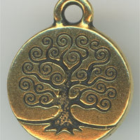 94-2303-26  Tierracast  Small Tree Of Life Charm Antique Gold (pkg 1) Height: 19.25mm Width: 15.5mm Loop ID: 2mm