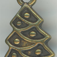 94-2353-27  Tierracast  Christmas Tree Charm Antique Brass (pkg 1) Height: 20.25mm Width: 12.25mm Loop ID: 2.25mm