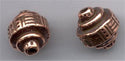 94-5529-18 Antique Copper 9mm Ethnic Barrel Bead (pkg 5)
