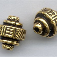 94-5529-26 Antique Gold 9mm Ethnic Barrel Bead (pkg 5)