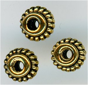 94-5583-26 -  Tierracast 5mm Coiled Bead Antique Gold (pkg 10)