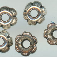 94-5596-12 - Tierracast <B>4mm Scalloped Bead Cap - Antique Silver </B> (10)