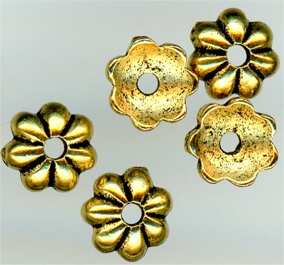 94-5598-26 - Tierracast <B>5mm Petal Bead Cap - Antique Gold </B> (10)