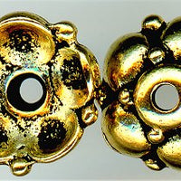 94-5606-26 - Tierracast <B>9mm Eastern Bead Cap - Antique Gold </B> (4)
