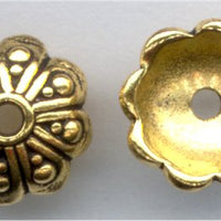 94-5625-26 Antique Gold 8mm Oasis Bead Cap (pkg 4)