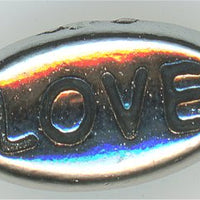 94-5640-60  Tierracast  Love Bead Charm Rhodium Silver (pkg 1) Height: 6mm Width: 10.75mm Hole ID: 1mm