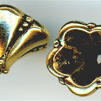 94-5666-26 - Tierracast <B>Large Bellflower Cone - Antique Gold </B> (2)