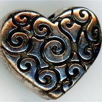 94-5672-12 -  Tierracast Heart Scroll Bead Antique Silver (pkg 2)