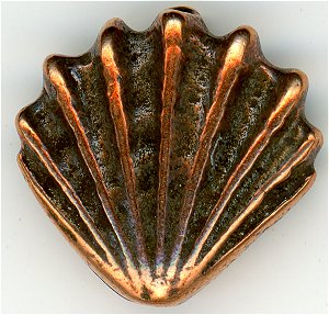 94-5679-18 -  Tierracast Large Shell Bead Antique Copper (pkg 2)