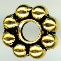 94-5689-26 - Tierracast 8mm Large Hole Spacer Antique Gold (pkg 4)