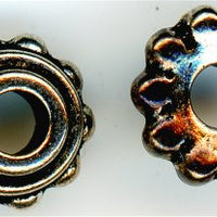 94-5694-12 - Tierracast <B>8mm Large Hole Beaded Cap - Antique Silver </B> (4)