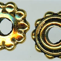 94-5694-26 - Tierracast <B>8mm Large Hole Beaded Cap - Antique Gold </B> (4)