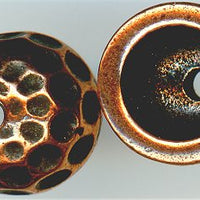 94-5735-18 - Tierracast <B>Hammertone Dome Bead Cap - Antique copper </B> (2)