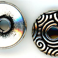94-5742-12 - Tierracast <B> Large Hole 11mm Spiral Dance Bead - Antique Silver </B> (2)