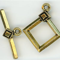 94-6051-26 Deco Diamond Toggle Antique Gold Height: 22.5mm Width: 18mm