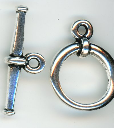 94-6067-12 Large Tapered Toggle Antique Silver Height: 20.5mm Width: 15.5mm
