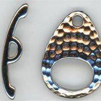 94-6115-61 Tierracast  Rhodium Silver Hammertone Ellipse Toggle
