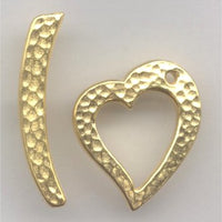 94-6124-25 Bright Gold Hammertone Heart Toggle