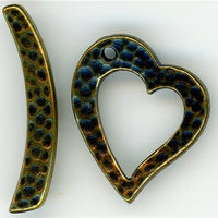 94-6124-27 Hammertone Heart Toggle Height: 22mm Width: 18.5mm