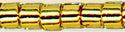 DB-2525   24kt Plated Gold Lined Golden Honey   11° Delica cylinder (04gm Tube)