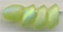 lma-0143-fr - 4x7mm Long Magatama - Matte Transparent Chartreuse AB (tube)