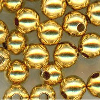 met-001 met-001 3mm Gold Metal Beads (pkg 100)