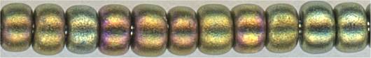 11-0460-FI-t  Burgundy/Olive Matte Gold Iris  11° Seed bead