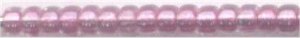 15-1524  Sparkling Peony Pink Lined Crystal   15° Seed bead