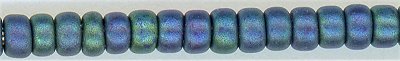 15-2064  Matte Metallic Blue Green Iris   15° Seed bead