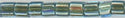 sb2-0284 2mm Cube - Metallic Green Lined Aqua (3 inch tube)