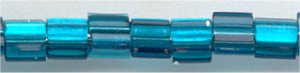TF-0027-BDF Frosted Silver Lined Teal Toho Triangle 11 (3 inch tube)