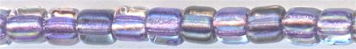 tr10-1138         Miyuki Size 10 Triangle -  Sparkling Lilac lined Crystal AB 3 inch tube