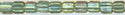 tr10-1168         Miyuki Size 10 Triangle -  Sparkling Light Green Lined Topaz 3 inch tube