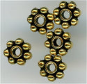 93-0408-26 - Tierracast 4mm Beaded Spacer Antique Gold (pkg 50)