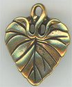 94-2011-26 Tierracast Violet Leaf Drop Charm Antique Gold (pkg 1) Height: 18.5mm Width: 15mm Loop ID: 1.5mm