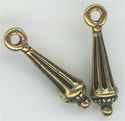 94-2075-26 Tierracast Column Drop Charm Antique Gold (pkg 2) Height: 18.75mm Width: 4.5mm Loop ID: 1.5mm