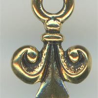 94-2077-26  Tierracast  Fleur De Lis Charm Antique Gold (pkg 1) Height: 15.5mm Width: 9mm Loop ID: 2.25mm