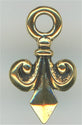 94-2077-26  Tierracast  Fleur De Lis Charm Antique Gold (pkg 1) Height: 15.5mm Width: 9mm Loop ID: 2.25mm