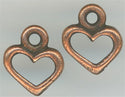 94-2095-18  Tierracast  Open Heart Charm Antique Copper (pkg 1)Height: 9.5mm Width: 8.25mm Loop ID: 1.25mm