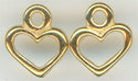 94-2095-25  Tierracast  Open Heart Charm Gold (pkg 5) Height: 9.5mm Width: 8.25mm Loop ID: 1.25mm