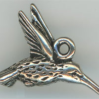 94-2120-12  Tierracast  Hummingbird Charm Antique Silver(pkg 1) Height: 14.25mm Width: 19.25mm Loop ID: 1.25mm