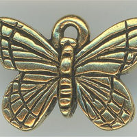 94-2122-26  Tierracast  Butterfly Charm Antique Gold (pkg 1) Height: 11.5mm Width: 16.25mm Loop ID: 1mm