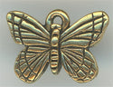 94-2122-26  Tierracast  Butterfly Charm Antique Gold (pkg 1) Height: 11.5mm Width: 16.25mm Loop ID: 1mm
