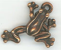 94-2123-18  Tierracast  Leap Frog Charm Antique Copper (pkg 1) Height: 19.5mm Width: 14.75mm Loop ID: 1.25mm