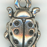94-2124-12  Tierracast  Lady Bug Charm Antique Silver(pkg 1) Height: 12.75mm Width: 8.5mm Loop ID: 1.25mm